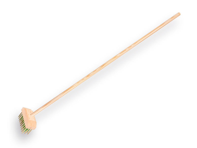 Onkruidborstel ATLAS groene PPN/gehard staaldraad 14 x 6 cm, met IKAPE steel 150 x 2,8 cm. FSC 100%