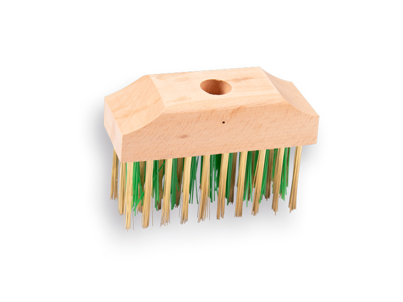 [1308192] Onkruidborstel Jimmy groene PPN/gehard staaldraad 14 x 6 cm, zonder steel. FSC 100%