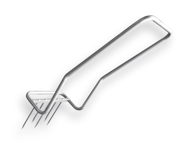 Woelvork DE WIT 40 cm, 5 gesmede tanden, met beugel