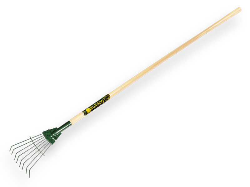 [1315420] Bladhark BULLDOG Springbok 8 ronde tanden, verenstaal, met gelakte ESSEN steel 135 x 3,0 cm