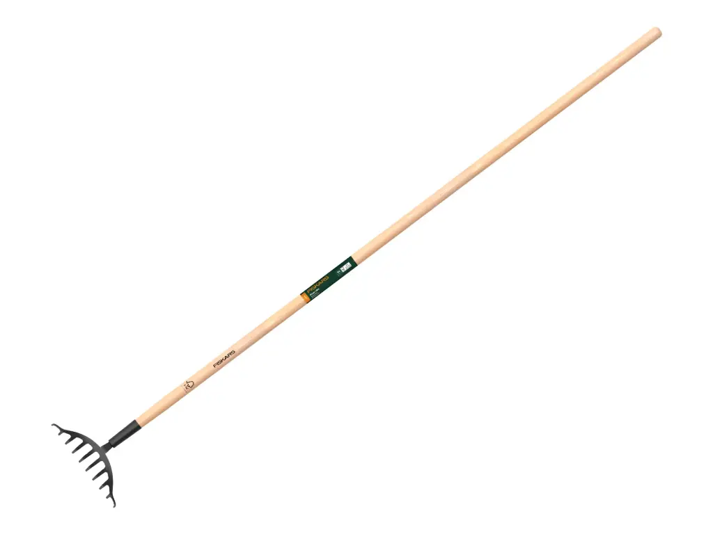 Rozenhark FISKARS met 10 geharde stalen tanden en ESSEN steel 160 cm