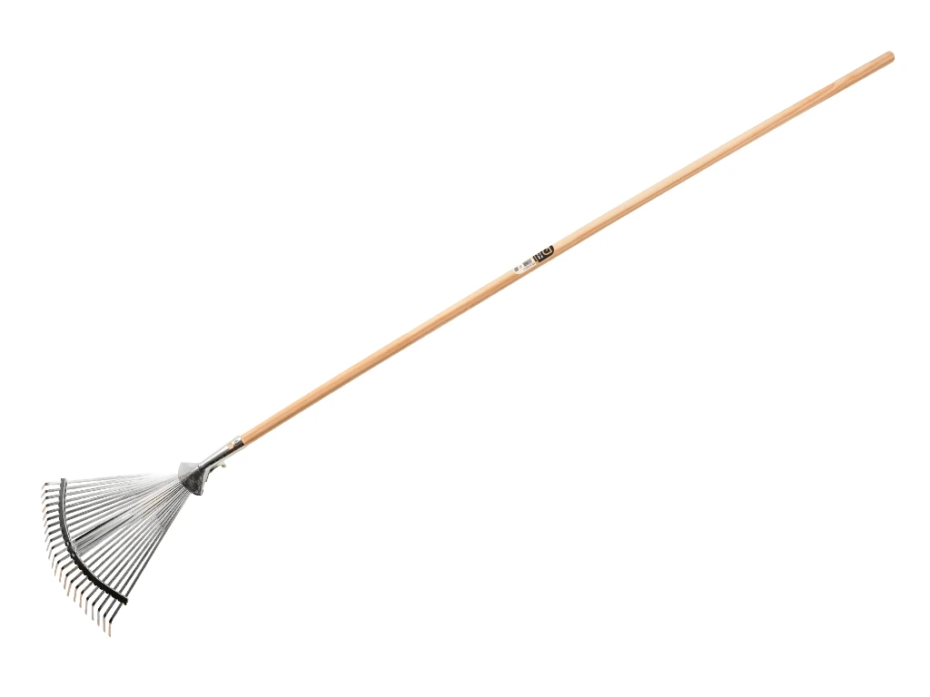 [1317408] Bladhark Jimmy verzinkt verstelbaar, 22 platte tanden, 28-42 cm breed, met IKAPE steel 150 x 2,4 cm. FSC 100%