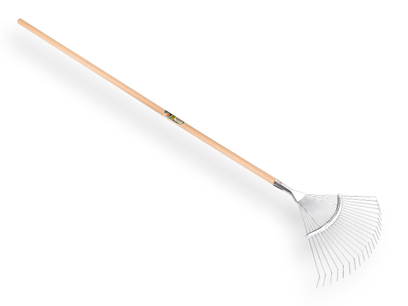 Bladhark Jimmy verzinkt, 22 ronde tanden, met IKAPE steel 150 x 2,4 cm. FSC 100%