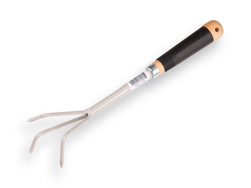 [1319040] Krabber - Handcultivator Jimmy met houten greep en rubber handvat
