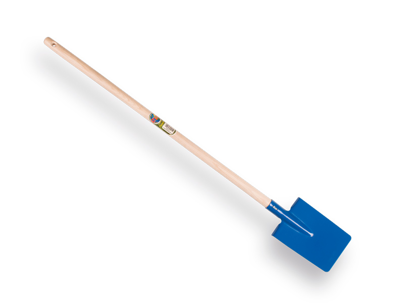 Kinderspade Jimmy Kids blauw met houten steel