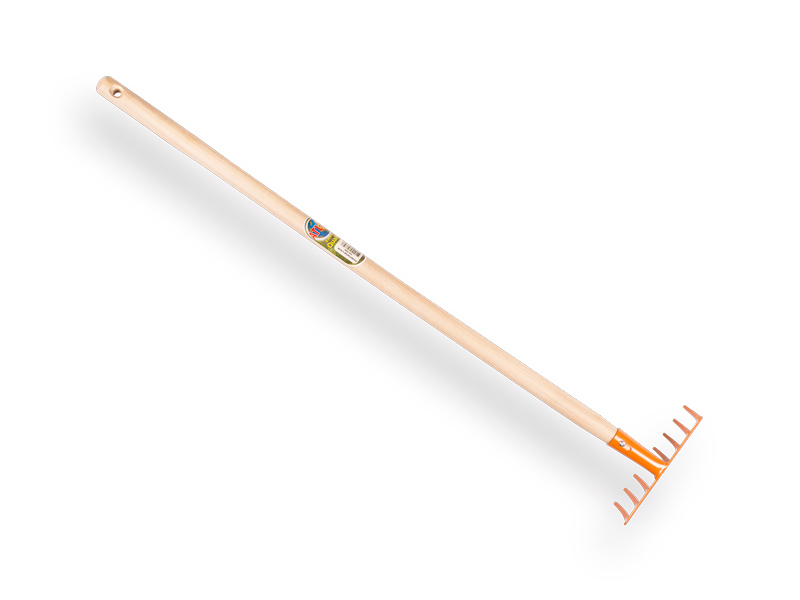 Kinderharkje Jimmy Kids oranje met houten steel