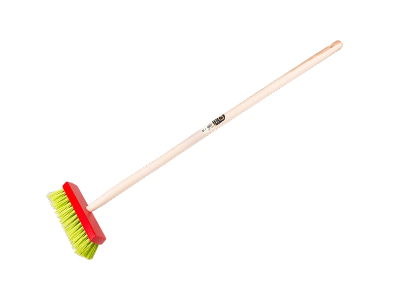 [1470750] Kinderbezem Jimmy Kids rood met houten steel