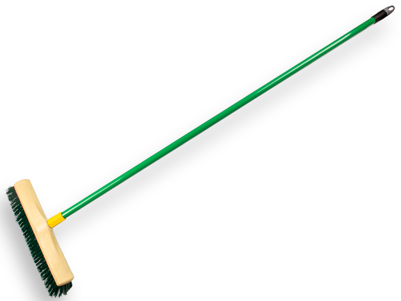[1490240] Bezem universeel PPN groen 40 cm, met kunststof kap, aluminium steel 150 cm en ophangoog