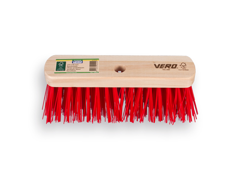[1490300] Bezem VERO 97 PPN rood 28 cm, vlakke kap, zonder steel