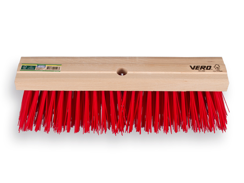 [1490340] Bezem VERO 80 PPN rood 41 cm, vlakke kap, zonder steel