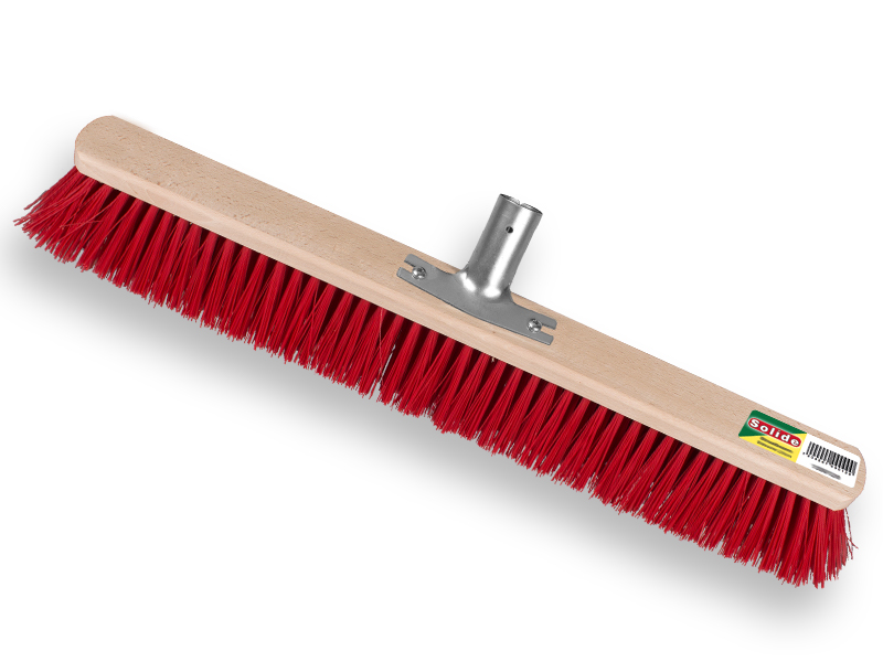 [1490344] Stalbezem SOLIDE PPN rood 60 cm, vlakke kap met stokhouder, zonder steel, FSC 100%