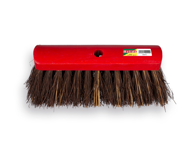 [1490410] Bezem SOLIDE bassine-afrika, rood gelakt 30 cm, vlakke kap, zonder steel