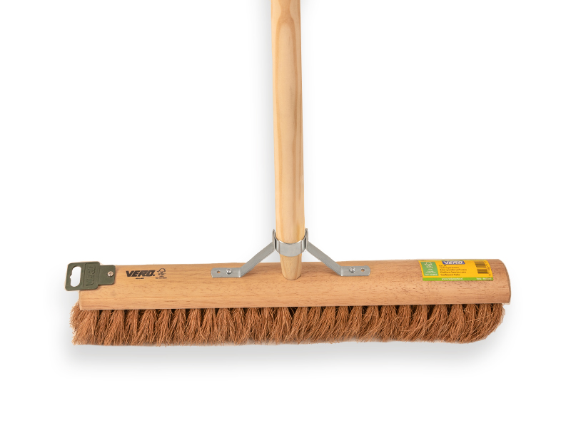 Zaalveger VERO 1550 kokos 50 cm, ronde kap, met IKAPE steel 150 x 2,8 cm en stokhouder