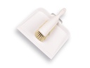 Stoffer en blik, VERO 8452. Stoffer wit met PPN kunststofvezel en Metaal blik, breedte 25,5 cm met korte grip