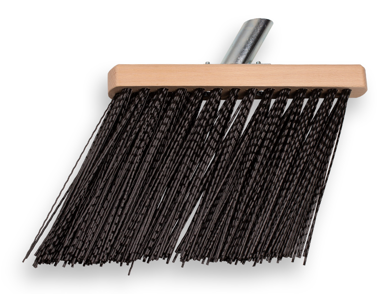 Gootbezem SOLIDE PVC gegolfd zwart, vezeldikte 2,0 mm, met stokhouder, zonder steel