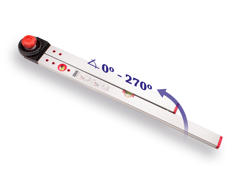 [1505396] Hoekmeter BMI 60 x 80 cm, meetbereik 0° tot 270°, 2 libellen