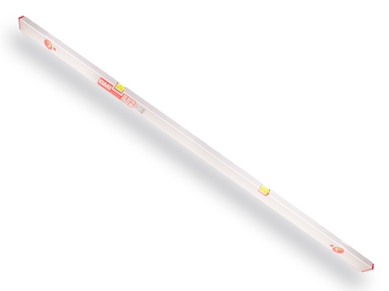 [1505467] Waterpas BMI Alustar 180 cm, dikwandig aluminium, met 4 libellen en stelvoetjes