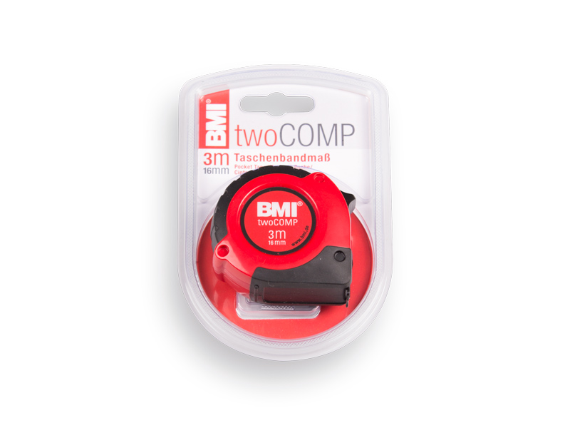 [1505490] Rolbandmaat BMI Twocomp 3 meter x 16 mm, ABS behuizing