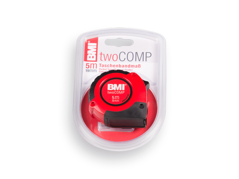 Rolbandmaat BMI Twocomp 5 meter x 19 mm, ABS behuizing