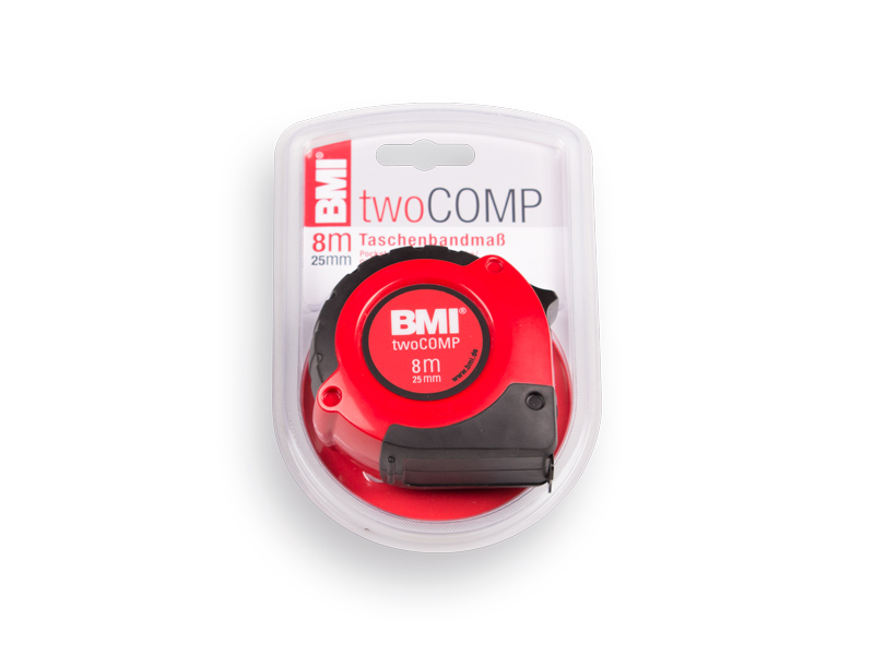 [1505494] Rolbandmaat BMI Twocomp 8 meter x 25 mm, ABS behuizing