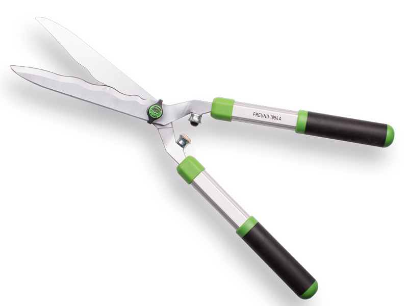 [1505930] Heggenschaar FREUND 1954 A 62 cm, blad 24 cm golfsnede, aluminium grepen