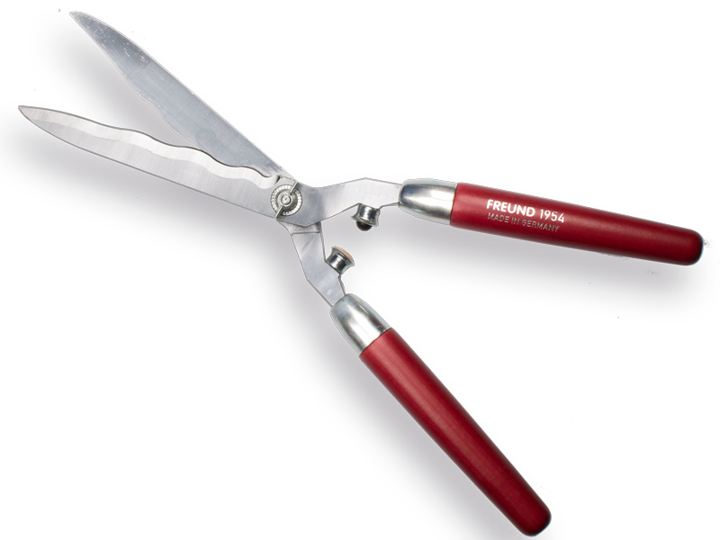 Heggenschaar FREUND 1954 57 cm, blad 24 cm golfsnede, houten grepen