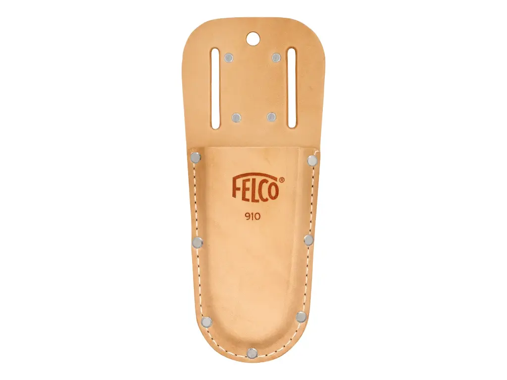 [1508490] Lederen holster FELCO 910, met riemlussen en metalen riemclip