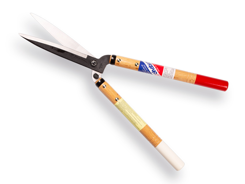 Heggenschaar - Buxusschaar OKATSUNE 217 53,5 cm, blad 17,5 cm, houten grepen