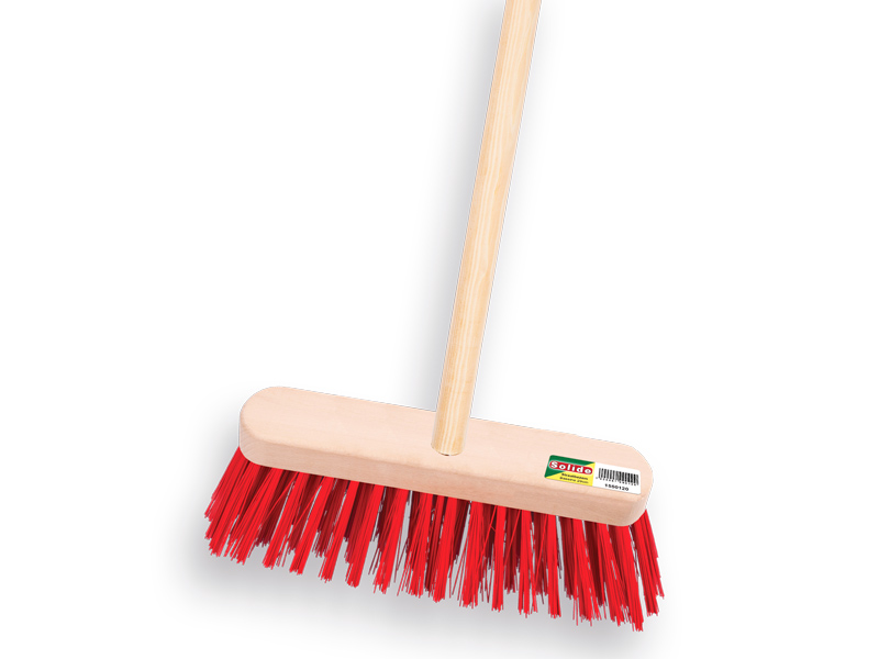 [1550105] Bezem SOLIDE PPN rood 29 cm, vlakke kap, met IKAPE steel 130 x 2,4 cm, FSC 100%