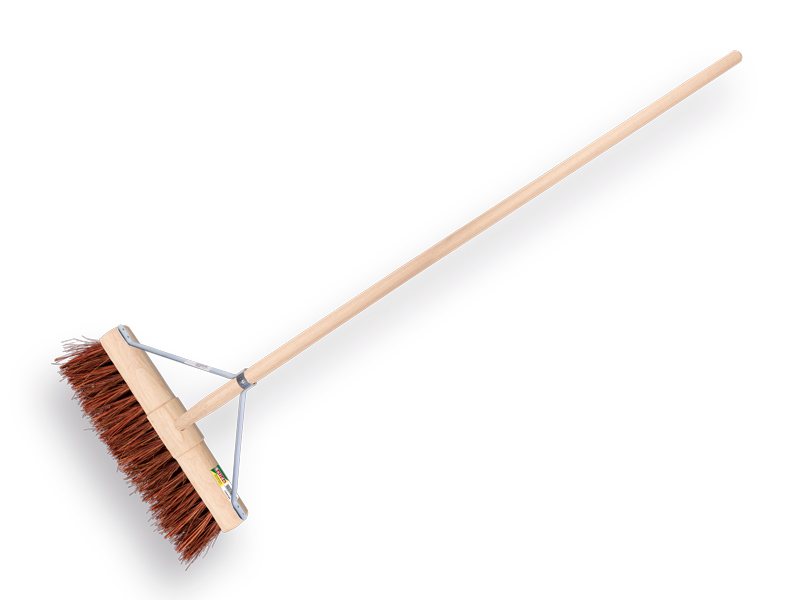 [1550405] Wegenbouwbezem SOLIDE bassine-stalks 45 cm, ronde kap, met IKAPE steel 150 x 2,8 cm en brede stokhouder, FSC 100%
