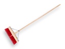 Wegenbouwbezem SOLIDE PPN rood 45 cm, ronde kap met IKAPE steel 150 x 2,8 cm en brede stokhouder, FSC 100%