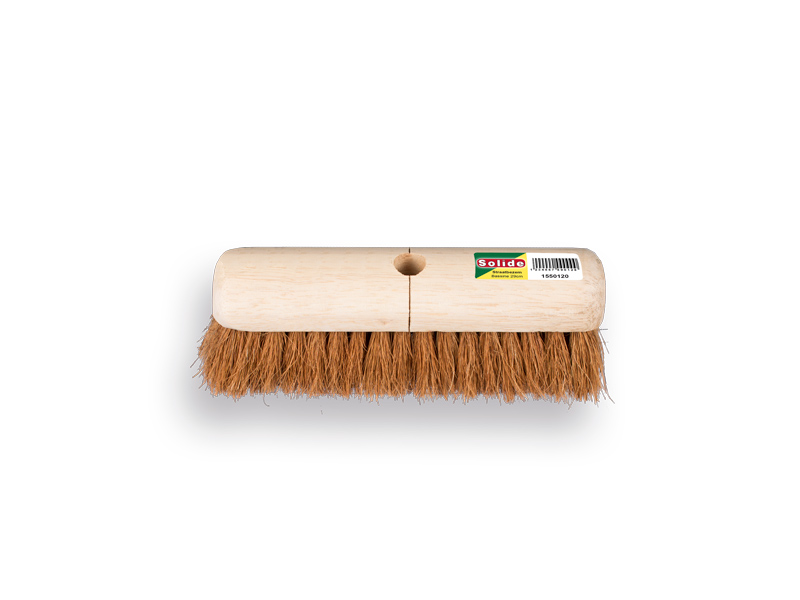 Zaalveger SOLIDE kokos 29 cm, ronde kap, zonder steel. FSC 100%