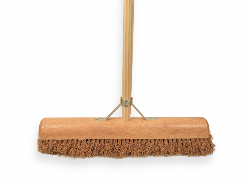 Zaalveger SOLIDE kokos 50 cm, ronde kap, met IKAPE steel 150 x 2,8 cm en stokhouder