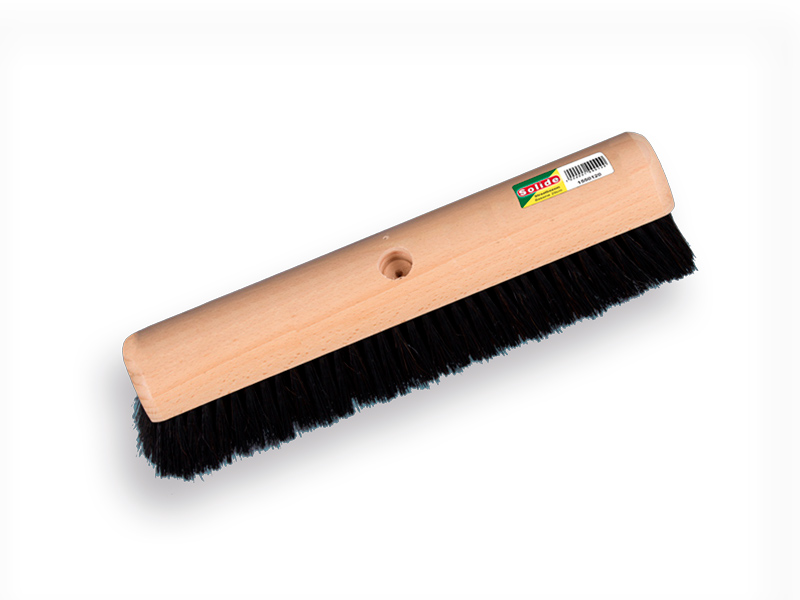 Zaalveger SOLIDE gemengd paardenhaar zwart 50 cm, ronde kap, zonder steel. FSC 100%