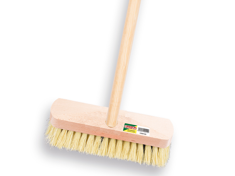 Luiwagen - Schrobbezem SOLIDE fiber 22 cm met anker en IKAPE steel 130 x 2,4 cm. FSC 100%