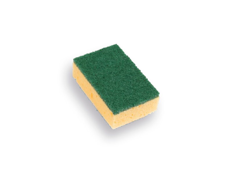 Schuurspons SOLIDE geel klein, 100 x 70 x 28 mm (per 10 stuks)