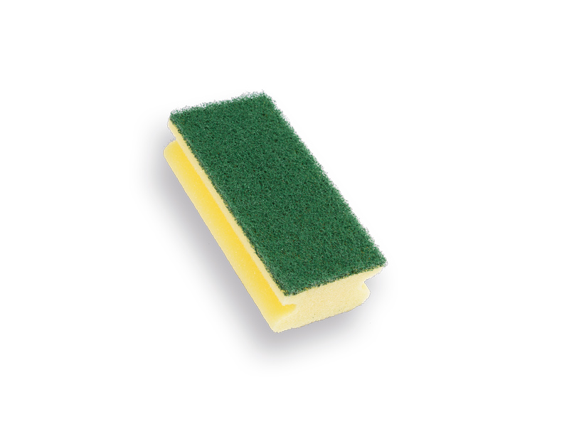 Schuurspons SOLIDE geel met greep, 140 x 70 x 42 mm (per 10 stuks)