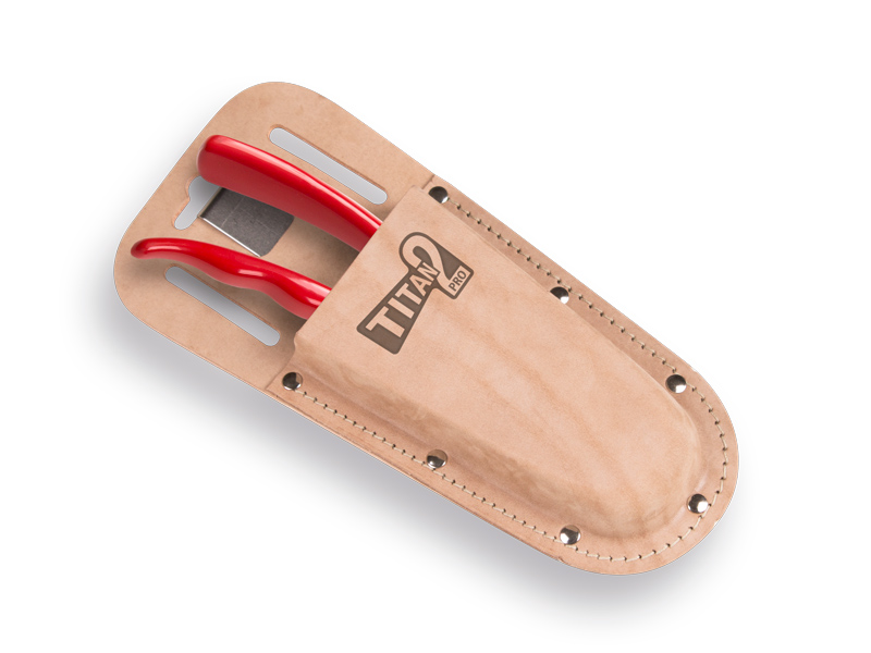 [1560104] Lederen holster voor snoeischaar Titan 2 Pro, met riemlussen en clip