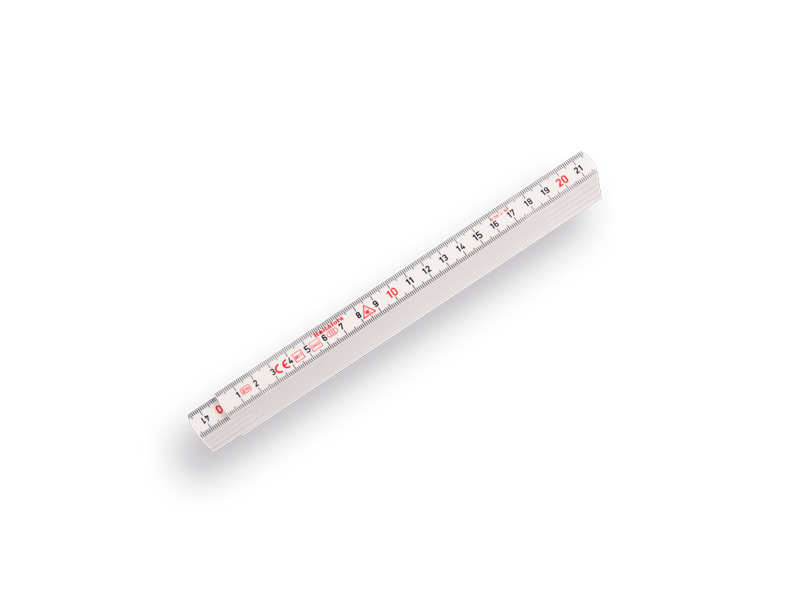 Duimstok HULTAFORS 200 cm glasfiber wit, 10-delig