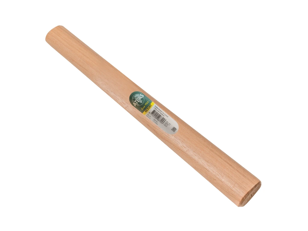 Rubberhamersteel ATLAS HICKORY 38 cm voor nr. 8 en 9, kopmaat 34 x 24 mm