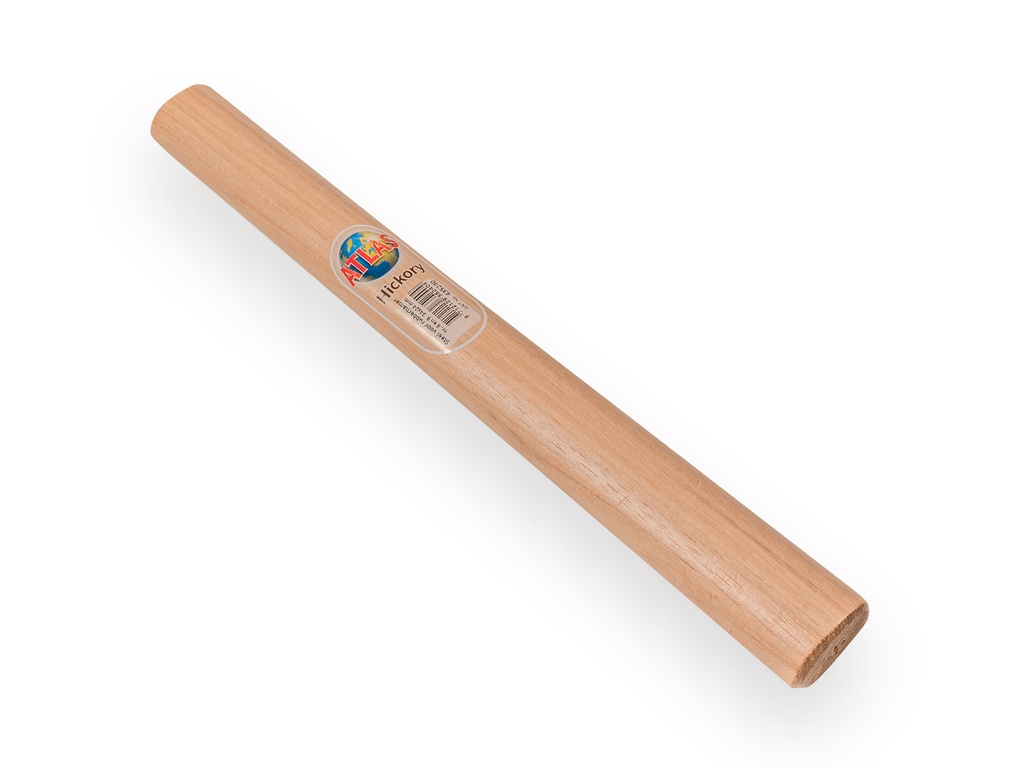 [435240] Rubberhamersteel ATLAS HICKORY 38 cm voor nr. 8 en 9, kopmaat 34 x 24 mm