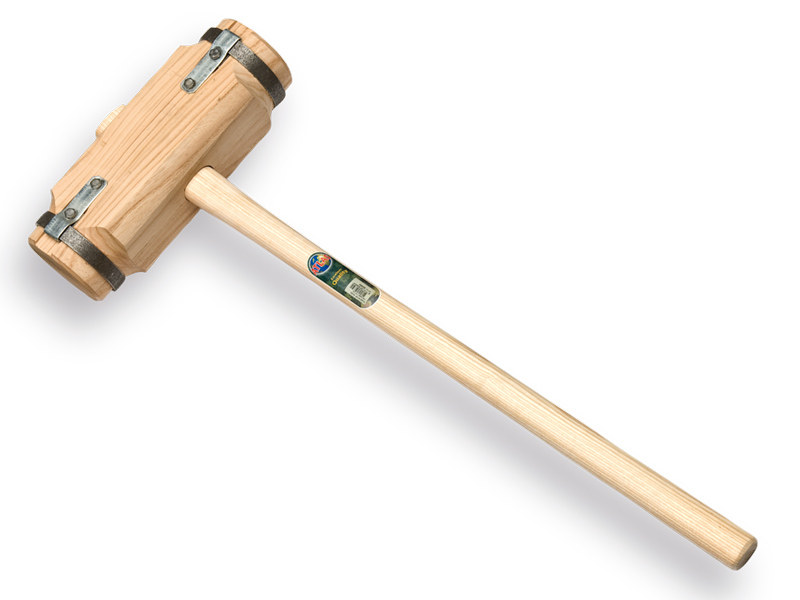 [650820] Friese sleg - Paalhamer ATLAS, gelamineerd Essenhout, stalen ringen en zijbeslag, ovale steel 100 cm, FSC 100%