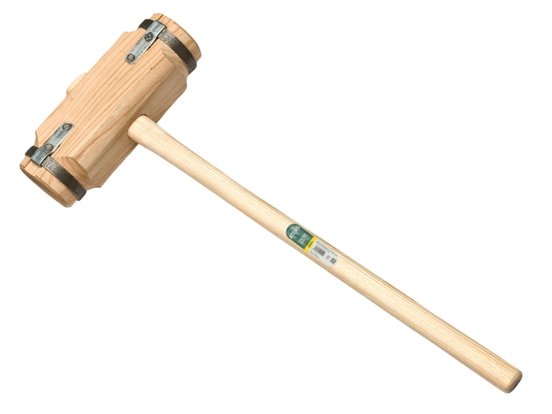 Friese sleg - Paalhamer ATLAS, gelamineerd Essenhout, stalen ringen en zijbeslag, ovale steel 100 cm, FSC 100%