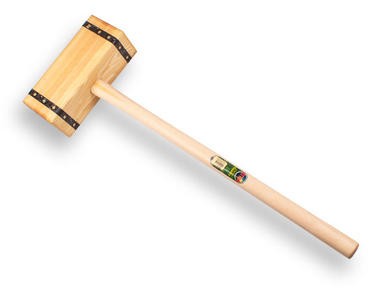 [650950] Sleg - Paalhamer ATLAS recht, gelamineerd Essenhout, met ovale steel 100 cm, FSC 100%