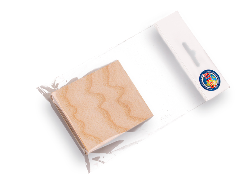 Houten ESSEN wig groot, 70 x 80 mm (per stuk)