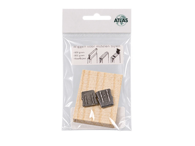 Bijlspie set ATLAS, kleine houten wig en 2 stuks metalen wig nr. 2