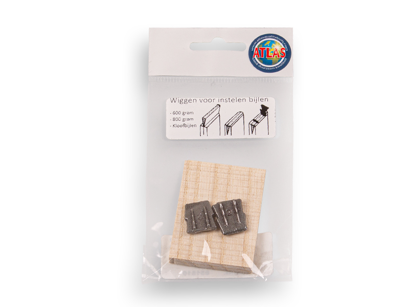 [651810] Bijlspie set ATLAS, kleine houten wig en 2 stuks metalen wig nr. 2