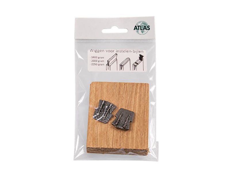 Bijlspie set ATLAS, grote houten wig en 2 stuks metalen wig nr. 4
