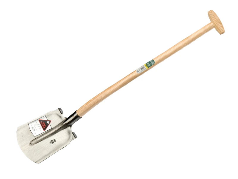 Steekbats RUHR BRILLANT 1/4 000 gepolijst, met PLATTE OPSTAP en ATLAS schopsteel 110 cm gebogen, FSC 100%