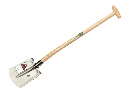 Steekbats RUHR BRILLANT 1/4 000 gepolijst, met PLATTE OPSTAP en ATLAS schopsteel 110 cm gebogen, FSC 100%